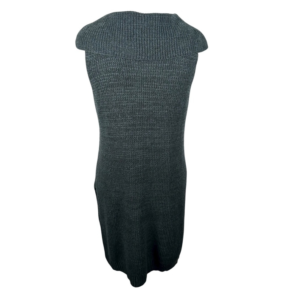 ii Sisters Green marled knit Sweater Dress Tunic Cowl Neck Chic One Size OS - Picture 8 of 9